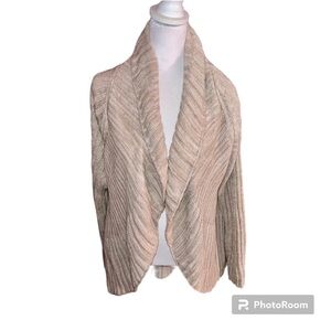 APT 9 Woman Beige & Silver sweater Size 0X Tunic Length EUC